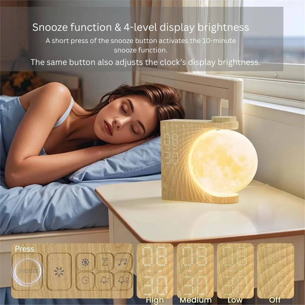 LunaSpin Moon Lamp Clock - Image 4